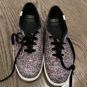 Kate spade Keds multi color glitter size 7